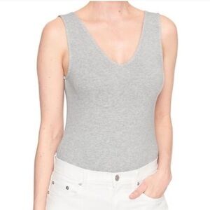 Gap V Neck Tank Gray Bodysuit